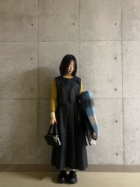 「アイテム（マフラー）」を使った、Nanaさん（レディース・155cm）の秋コーディネート