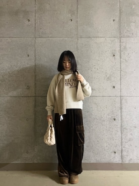 「アイテム（マフラー）」を使った、Nanaさん（レディース・155cm）の秋コーディネート