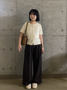 「アイテム（その他シューズ、ホワイト系）」を使った、Nanaさん（レディース・155cm）の秋コーディネート