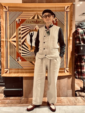 「アイテム（スリッポン）」を使った、amorehirosukeさん（メンズ・173cm）の冬コーディネート