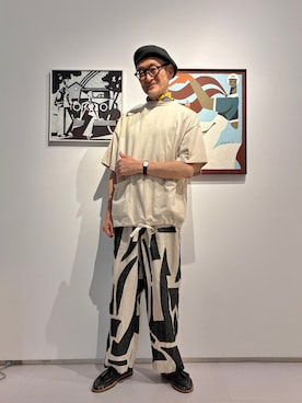 「アイテム（スリッポン）」を使った、amorehirosukeさん（メンズ・173cm）の夏コーディネート