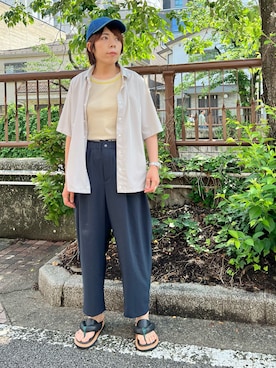 「FRAPBOIS」｜「アイテム（キャップ）」を使った、namikiさん（レディース・166cm）の夏コーディネート