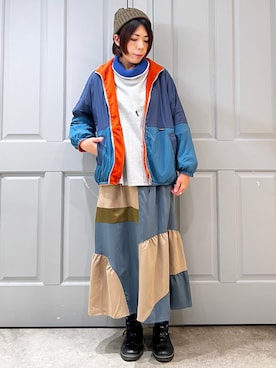 「FRAPBOIS」｜「アイテム（ブルゾン）」を使った、namikiさん（レディース・166cm）の冬コーディネート