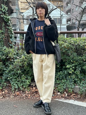 「FRAPBOIS（フラボア）のアイテム」を使った、namikiさん（レディース・166cm）の冬コーディネート