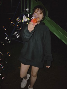 「GRL」｜「アイテム（パーカー）」を使った、mariさん（レディース・151cm）の春コーディネート