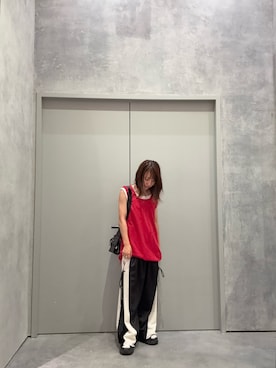「アイテム（タンクトップ）」を使った、yuu さん（レディース・147cm）の夏コーディネート