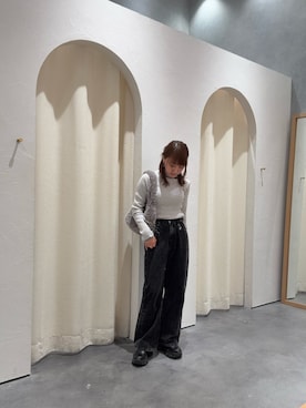 「アイテム（スラックス）」を使った、yuu さん（レディース・147cm）の秋コーディネート