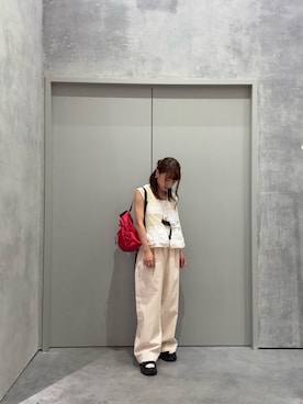 「アイテム（ベスト）」を使った、yuu さん（レディース・147cm）の夏コーディネート