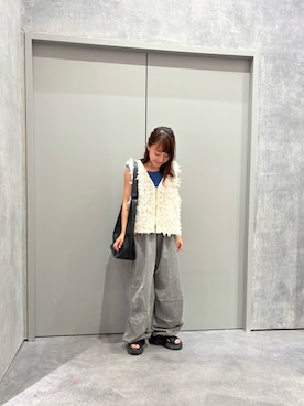 「CIAOPANIC TYPY（チャオパニックティピー）のetsintaパラシュートパンツ（カーゴパンツ）」を使った、yuu さん（レディース・147cm）の夏コーディネート