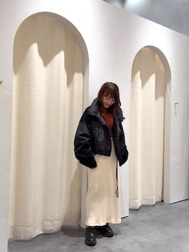 「アイテム（ダウンジャケット/コート）」を使った、yuu さん（レディース・147cm）の秋コーディネート