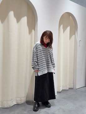 「レザースカート」｜yuu さん（レディース・147cm）の秋コーディネート