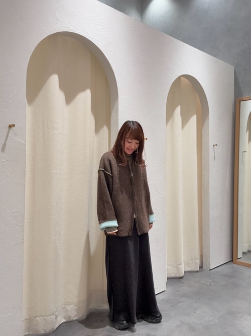 セール】【軽アウターとしても◎/ふわもち】ダブルジップ配色ヤク