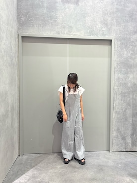 「夏」｜「アイテム（サロペット/オーバーオール）」を使った、yuu さん（レディース・147cm）の夏コーディネート