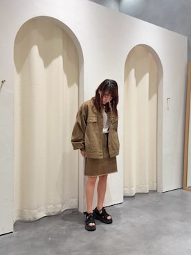 「アイテム（デニムジャケット）」を使った、yuu さん（レディース・147cm）の夏コーディネート