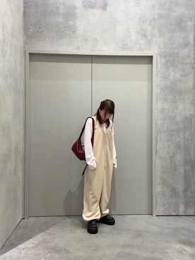 「アイテム（つなぎ/オールインワン）」を使った、yuu さん（骨格ナチュラル・レディース・147cm）の秋コーディネート