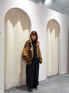 「アイテム（ダウンジャケット/コート）」を使った、yuu さん（レディース・147cm）の秋コーディネート