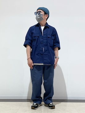 「GU（ジーユー）のアイテム（帽子）」を使った、3ckechinさん（メンズ・159cm）の夏コーディネート