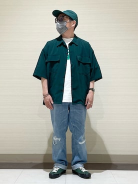 「Cooperstown Ball Cap（クーパーズタウンボールキャップ）のアイテム」を使った、3ckechinさん（メンズ・159cm）の夏コーディネート