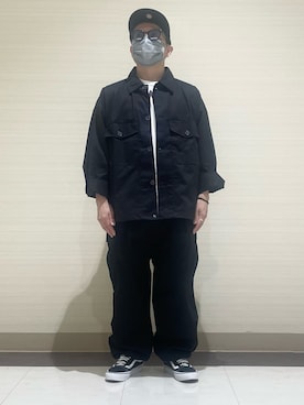 「アイテム（キャップ）」を使った、3ckechinさん（メンズ・159cm）の秋コーディネート