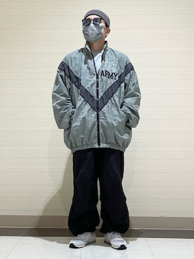 「アイテム（ナイロンジャケット）」を使った、3ckechinさん（メンズ・159cm）の秋コーディネート