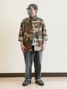 「Last Resort AB（ラストリゾート・エービー）のVM006-MOC SUEDE　S.Grey/Black（スニーカー、グレー系）」を使った、3ckechinさん（メンズ・159cm）の春コーディネート