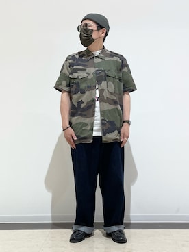 「GU（ジーユー）のアイテム（帽子）」を使った、3ckechinさん（メンズ・159cm）の夏コーディネート
