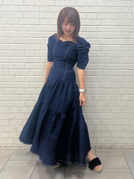 「CALNAMUR（カルナムール）のアイテム（ワンピース/ドレス）」を使った、hiroka さん（レディース・154cm）の夏コーディネート