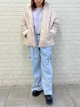 「CALNAMUR（カルナムール）のアイテム（ブルゾン）」を使った、hiroka さん（レディース・154cm）の秋コーディネート