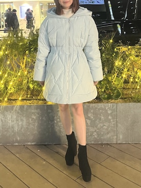 「CALNAMUR（カルナムール）のアイテム（ダウンジャケット/コート）」を使った、hiroka さん（レディース・154cm）の冬コーディネート