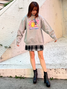 「CALNAMUR（カルナムール）のアイテム（スウェット）」を使った、hiroka さん（レディース・154cm）の秋コーディネート