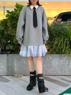 「CALNAMUR（カルナムール）のアイテム（ワンピース/ドレス）」を使った、hiroka さん（レディース・154cm）の秋コーディネート