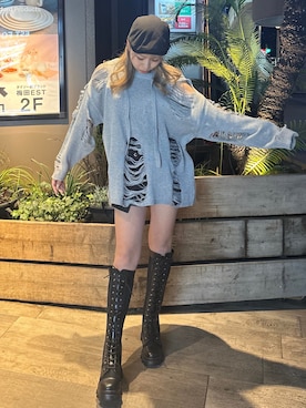 「SPIRALGIRL（スパイラルガール）のアイテム（パンツ）」を使った、yumiさん（レディース・155cm）の冬コーディネート