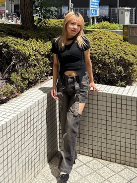 「150cm台コーデ」｜「アイテム（パンツ）」を使った、yumiさん（レディース・155cm）の夏コーディネート