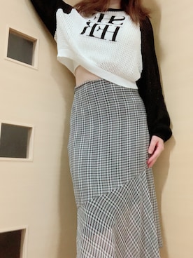 「H&M（エイチ・アンド・エム）のアイテム（スカート）」を使った、まる。さん（骨格ストレート・レディース・150cm）の夏コーディネート