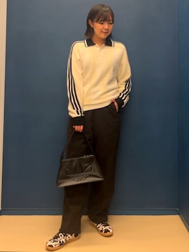 「adidas（アディダス）のプレミアム ニット ジャージー / アディダスオリジナルス adidas Originals（ニット/セーター）」を使った、myさん（レディース・158cm）の秋コーディネート