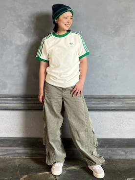「adidas（アディダス）のガゼルボールド / Gazelle Bold / 厚底スニーカー / アディダスオリジナルス adidas Originals（スニーカー）」を使った、myさん（レディース・158cm）の秋コーディネート