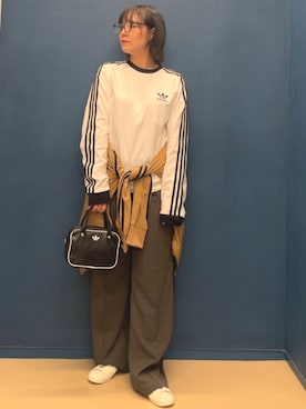 「アイテム（スラックス）」を使った、myさん（レディース・158cm）の秋コーディネート