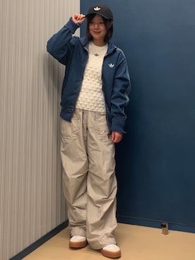 「アイテム（ジャージ）」を使った、myさん（レディース・158cm）の冬コーディネート