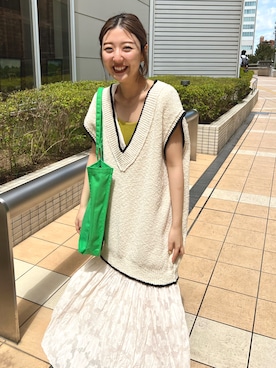 「Kastane」｜「アイテム（トートバッグ）」を使った、yuna.さん（レディース・159cm）の春コーディネート