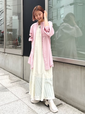 「春カラー」｜「アイテム（アクセサリー）」を使った、yuna.さん（レディース・159cm）の春コーディネート