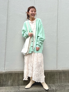 「シアーワンピース」｜「アイテム（ブーツ）」を使った、yuna.さん（レディース・159cm）の春コーディネート