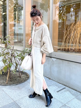 「Kastane」｜「アイテム（ハンドバッグ）」を使った、yuna.さん（レディース・159cm）の冬コーディネート