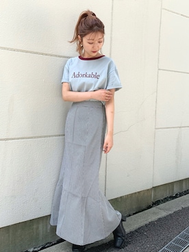 「Kastane」｜「アイテム（スカート）」を使った、yuna.さん（レディース・159cm）の夏コーディネート