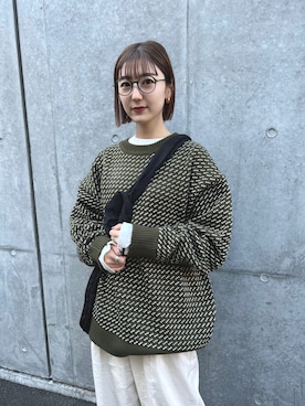 「メンズライクコーデ」｜「アイテム（バッグ）」を使った、yuna.さん（レディース・159cm）の冬コーディネート