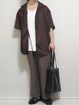 「Adoon plain（アドーンプレーン）のアイテム（バッグ）」を使った、ぴぴさん（メンズ・165cm）の夏コーディネート