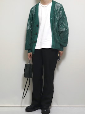 「Ellno Loset（エルノロゼット）のアイテム（カーディガン/ボレロ）」を使った、ぴぴさん（メンズ・165cm）の夏コーディネート