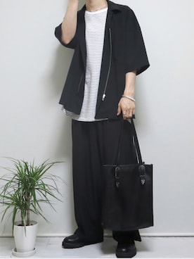 「Adoon plain（アドーンプレーン）のアイテム（バッグ）」を使った、ぴぴさん（メンズ・165cm）の夏コーディネート