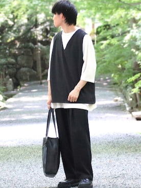 「Adoon plain（アドーンプレーン）のアイテム（バッグ）」を使った、ぴぴさん（メンズ・165cm）の夏コーディネート