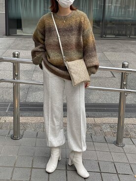 「Adoon plain（アドーンプレーン）のアイテム（パンツ）」を使った、naoさん（レディース・160cm）の秋コーディネート