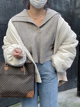 「Adoon plain（アドーンプレーン）のアイテム（パンツ）」を使った、naoさん（レディース・160cm）の冬コーディネート